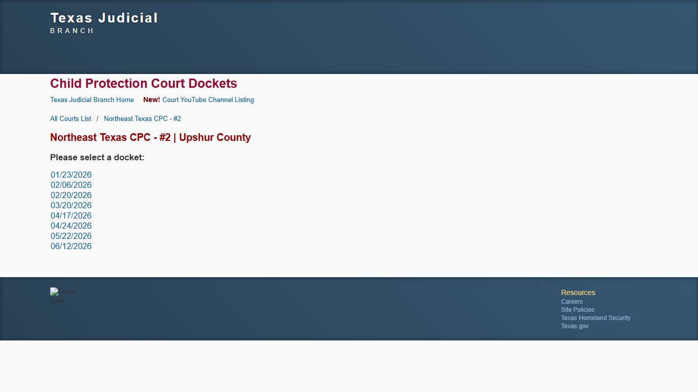 Texas Courts Online Northeast Texas CPC - #2 Upshur County